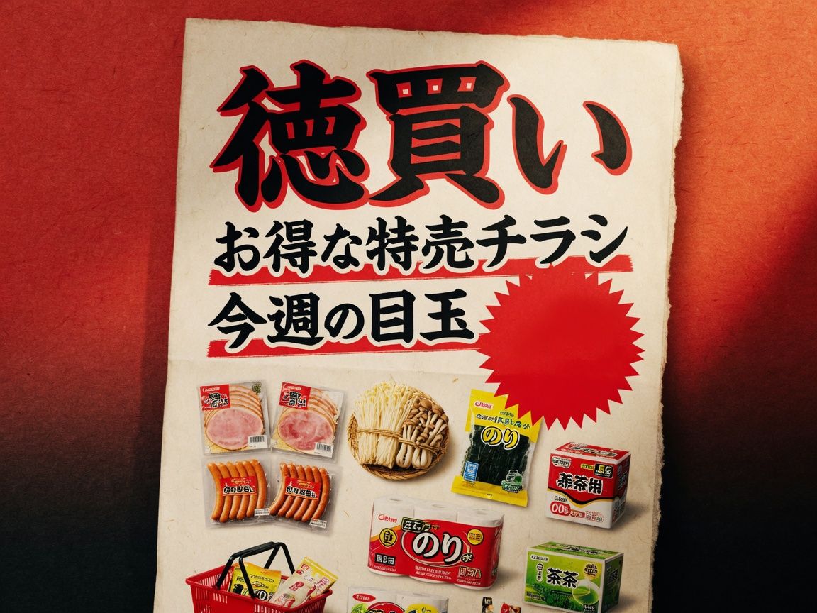 徳買いのチラシ風デザイン